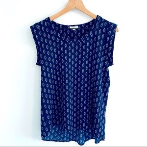 Pleione Blue Boho Sleeveless Blouse